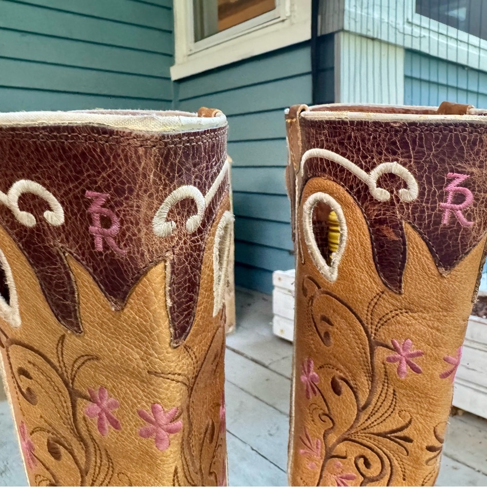 Tony Lama Embroidered Square Toed Boots